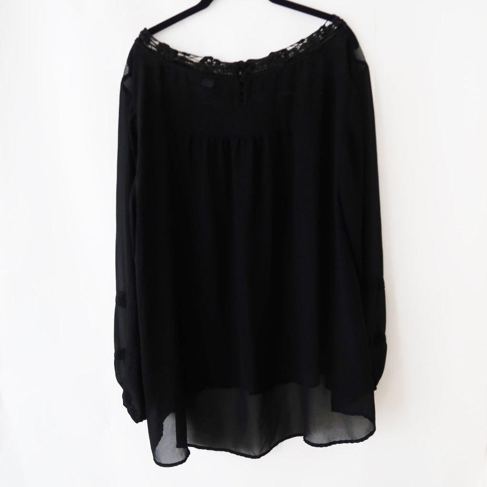 SOLD | Torrid | Pintuck Lace Trim Blouse - Picture 7 of 8